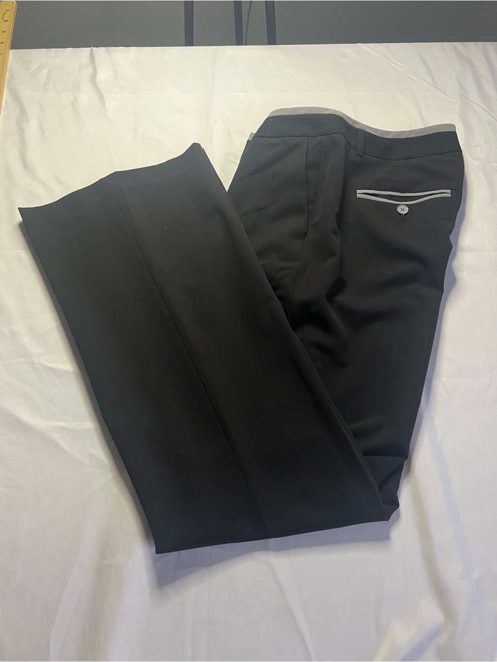 Express Black Dress Pants with Light Contrast Pocket Trim